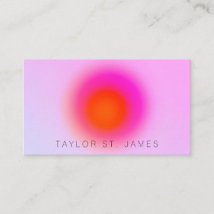 Modern Abstract Gradient Aura Pink Business Card