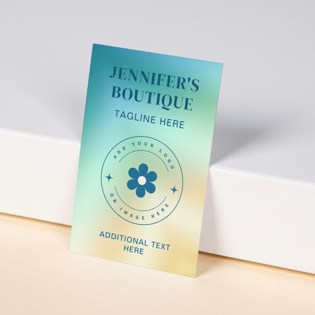 Modern Abstract Gradient Trendy Add Logo Business Card (Creator Uploaded)