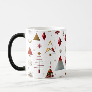 Modern Abstract Graphic Christmas Shapes Magic Mug