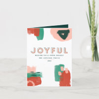 Modern abstract graphic red, pink + green joyful