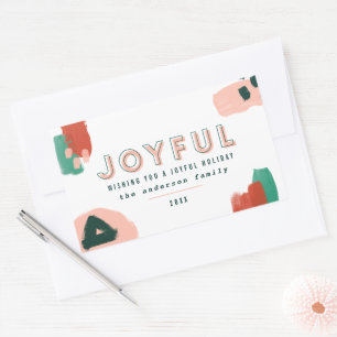 Modern abstract graphic red, pink + green joyful sticker