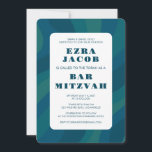 Modern Abstract Green Blue Custom Bar Mitzvah Invitation<br><div class="desc">Perfect card to announce a bat mitzvah, bar mitzvah or other Jewish celebration! Hand made art for you. FULLY CUSTOMIZABLE! Click on “Personalize” above to edit the text. Click "edit using design tool" to adjust the fonts, colours and placements and to delete the back side design if you prefer (I...</div>