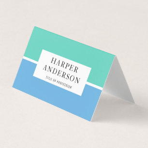 Modern Abstract Green & Blue Professional Business Business Card