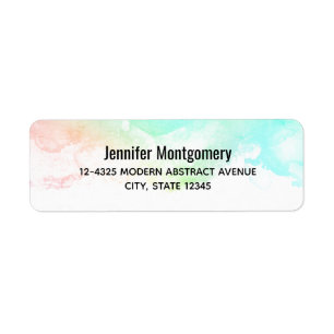 Modern Abstract Green & Blue Watercolor Swirls