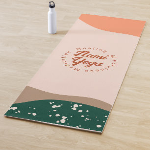 Modern Abstract Green Brown Boho Yoga Mat