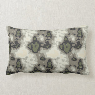 Modern Abstract Green Grey Beige Pattern Throw Pil Lumbar Pillow