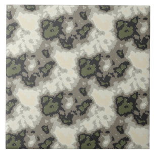 Modern Abstract Green Grey Mottled Marble Pattern Tile