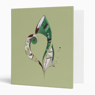 Modern abstract Green hand drawn ink illustration Binder