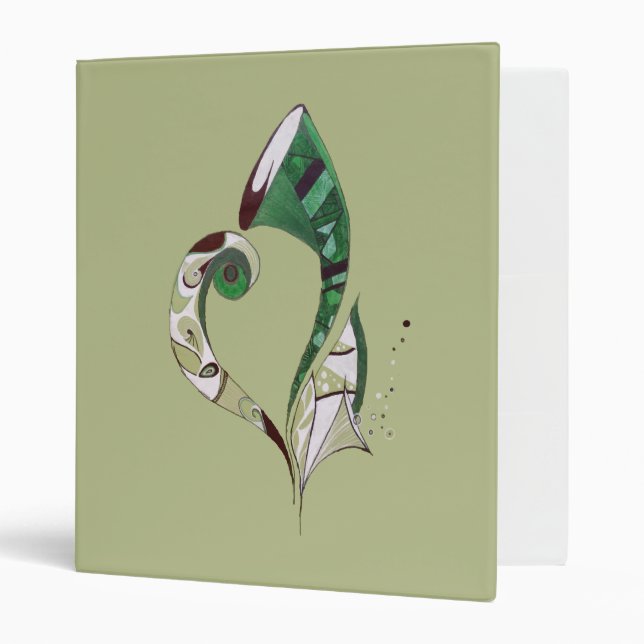 Modern abstract Green hand drawn ink illustration Binder (Front/Inside)