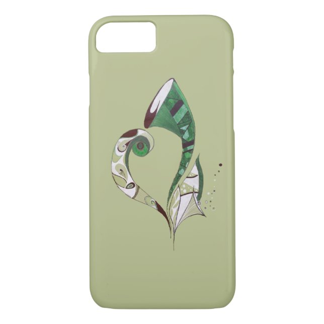 Modern abstract Green hand drawn ink illustration Case-Mate iPhone Case (Back)