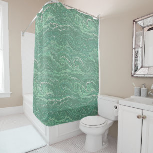Modern Abstract Green Swirls Marble Pattern