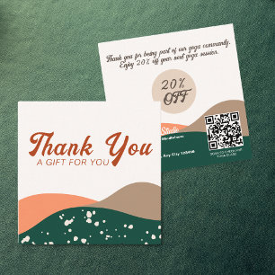 Modern Abstract Green Terra Cotta Yoga Discount Card