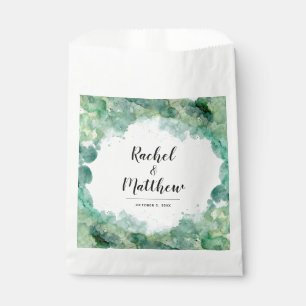 Modern Abstract Green Wedding Favour Bag