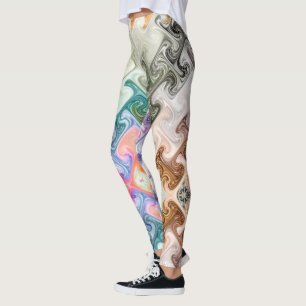 modern abstract H,i letters colourful swirly effec Leggings