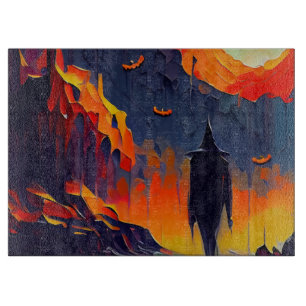Modern Abstract Halloween Night Cutting Board