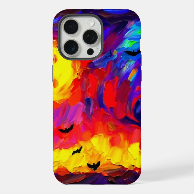 Modern Abstract Halloween Night iPhone Case (Back)