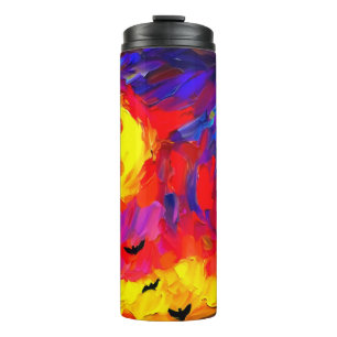 Modern Abstract Halloween Night Thermal Tumbler