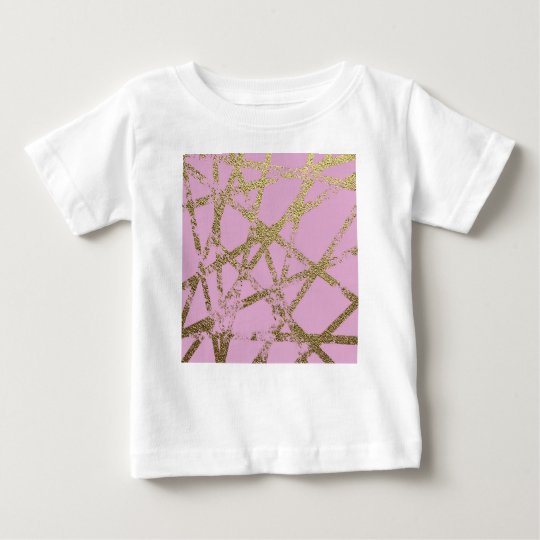 Modern,abstract,hand painted, gold lines, pink,dec baby T-Shirt