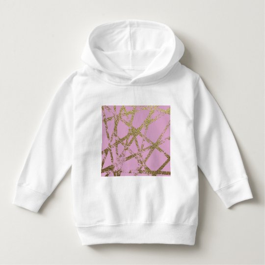 Modern,abstract,hand painted, gold lines, pink,dec hoodie