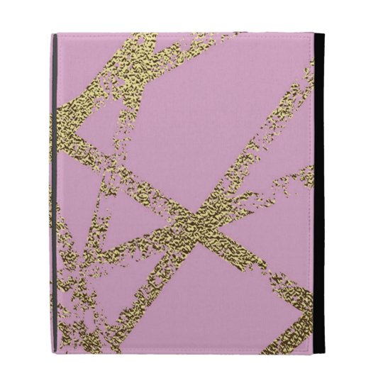 Modern,abstract,hand painted, gold lines, pink,dec iPad folio cover