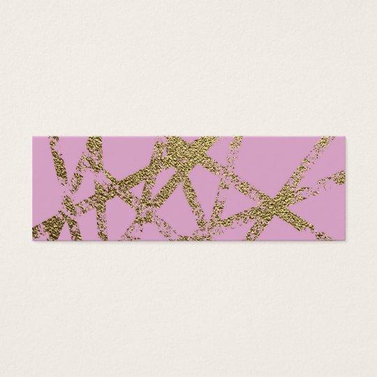Modern,abstract,hand painted, gold lines, pink,dec mini business card