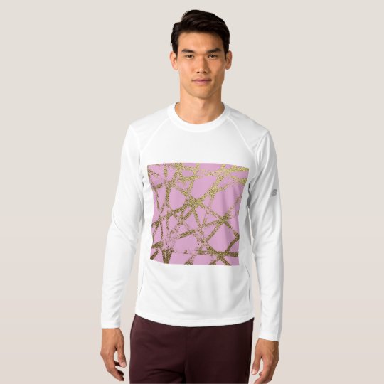 Modern,abstract,hand painted, gold lines, pink,dec t-shirt