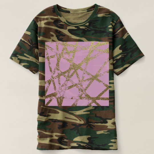 Modern,abstract,hand painted, gold lines, pink,dec t-shirt