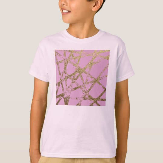Modern,abstract,hand painted, gold lines, pink,dec T-Shirt