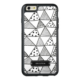 Modern Abstract Handdrawn Doodle Monogram Name OtterBox iPhone 6/6s Plus Case