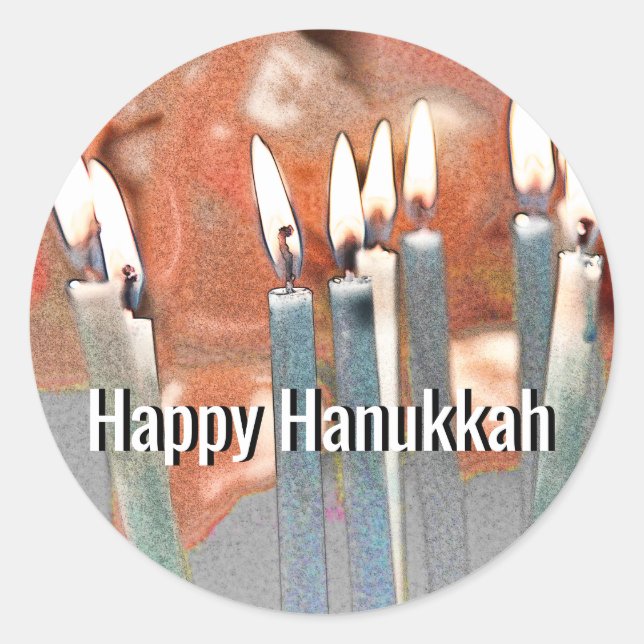 Modern Abstract Hanukkah Classic Round Sticker (Front)