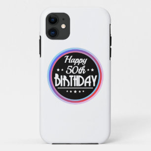 Modern Abstract Happy 50th Birthday iPhone 11 Case