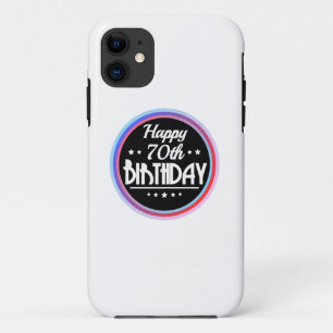 Modern Abstract Happy 70th Birthday iPhone 11 Case