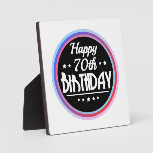 Modern Abstract Happy 70th Birthday Plaque