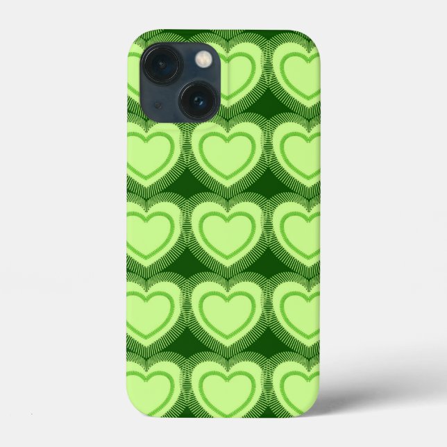 Modern Abstract Hearts - Lime Green Case-Mate iPhone Case (Back)