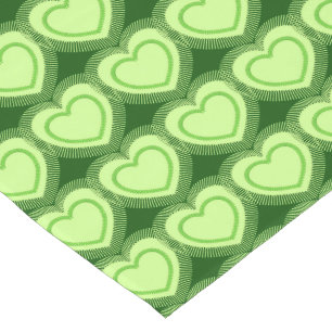 Modern Abstract Hearts - Lime Green Short Table Runner