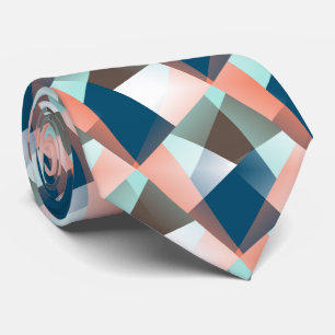 Modern Abstract Hip Geometric Mosaic Art Pattern Tie