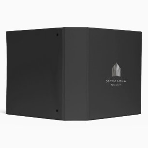 Modern Abstract Home Logo Realtor Black & White Binder
