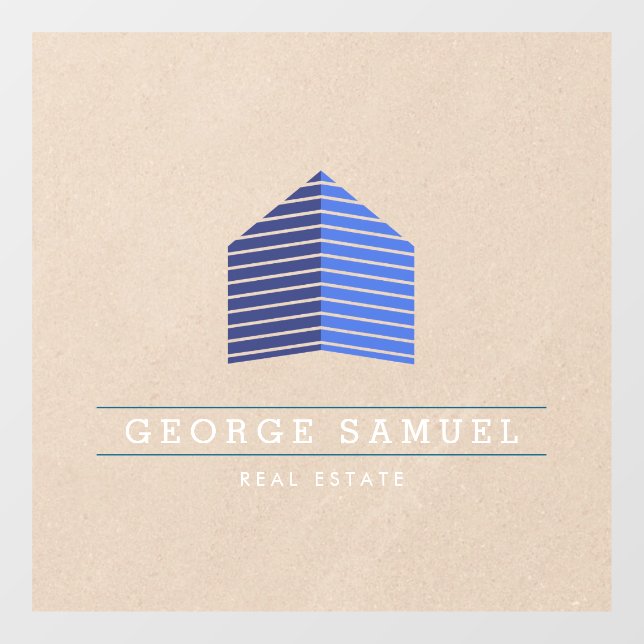 Modern Abstract Home Logo Realtor Window Cling (Sheet)