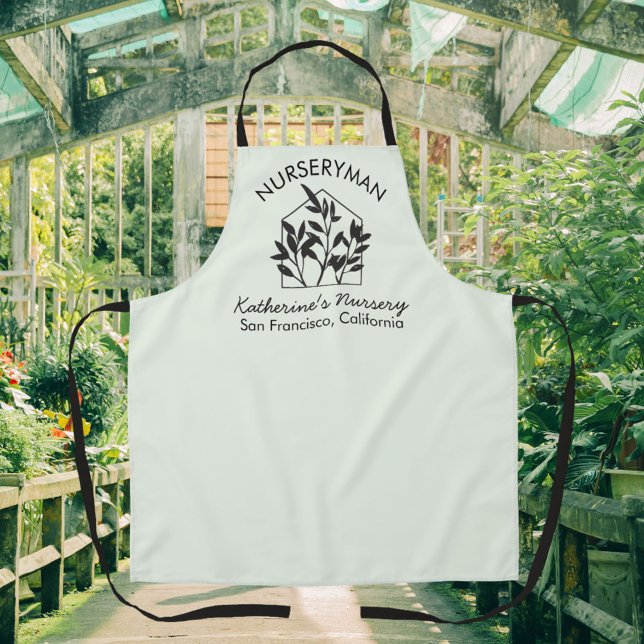 Modern Abstract House Plant Personalized Gardening Apron (In situ)
