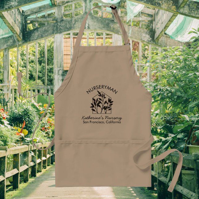 Modern Abstract House Plant Personalized Gardening Standard Apron (In situ)