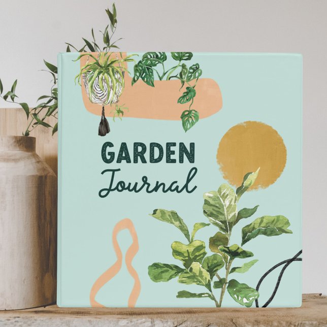 Modern Abstract Houseplant Garden Journal Binder (In situ)