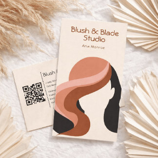 Modern abstract Illustration Hairstylist Salon Business Card