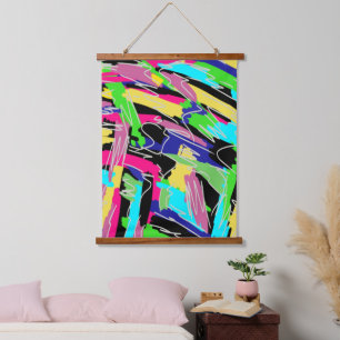 Modern Abstract in Rainbow Colours  Hanging Tapestry