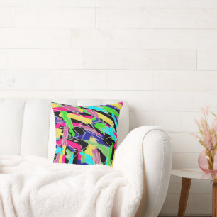Modern Abstract in Rainbow Colours Water Bottle Throw Pillow