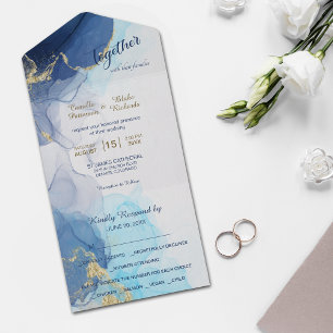 Modern Abstract Indigo Aqua Blue Photo Template