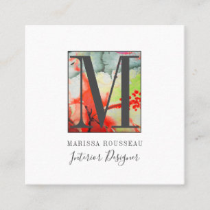 Modern Abstract Interior Designer Square Business Card