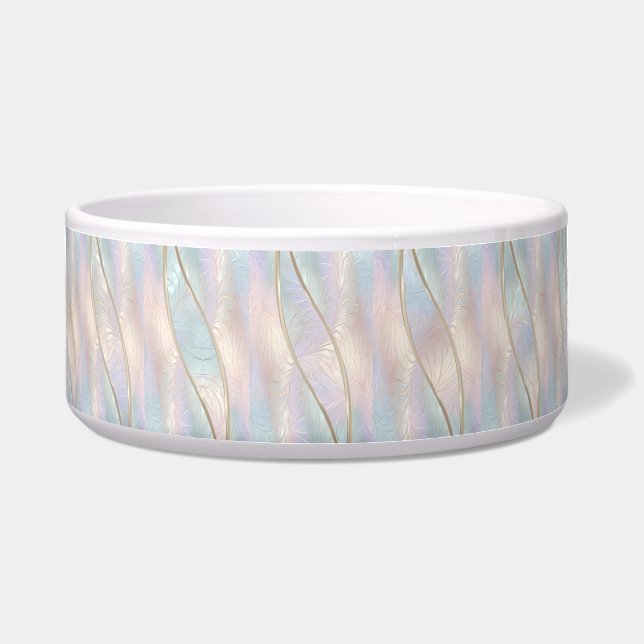 Modern Abstract Iridescent Ceramic Pet Bowl (Front)