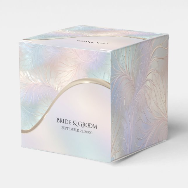 Modern Abstract Iridescent Favour Box (Front Side)