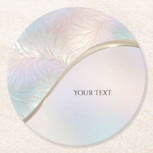 Modern Abstract Iridescent Paper Coaster