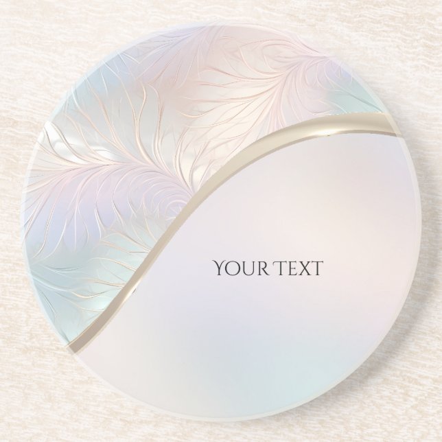 Modern Abstract Iridescent Sandstone Coaster (Front)